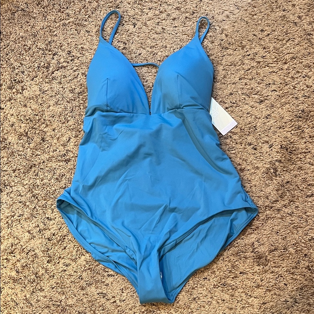 Calia Triangle Strappy Back One Piece Bathing Suit